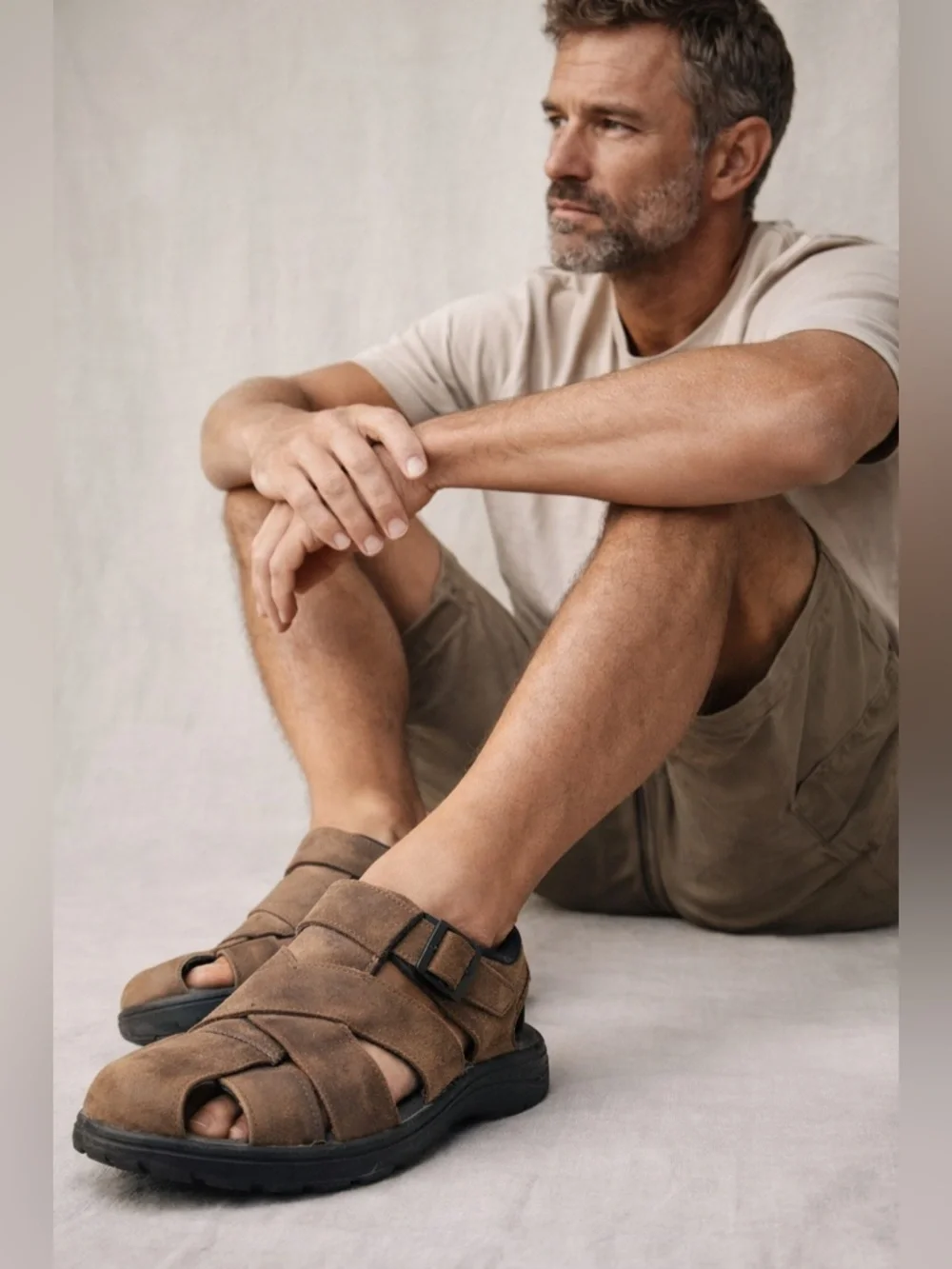 ABEO Brandon Orthotic Leather Sandals Men’s 9 Brown Arch Support Comfort